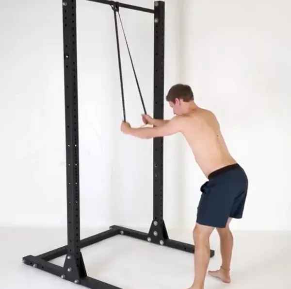 A long loop band tied to a pullup bar, pulled down with straight arms